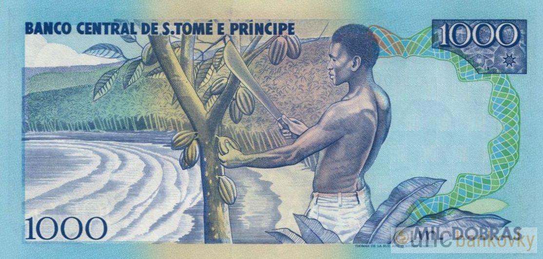 Sv. Tomáš a Princův ostrov 1000 Dobras 1993 UNC
